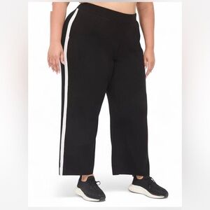 Lane Bryant Black Joggers with White Side Stripe